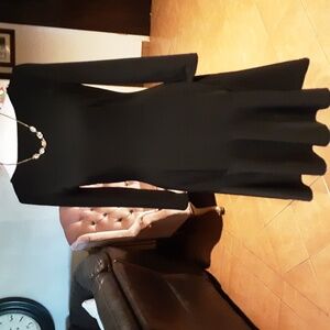 Nine West Black Fit and Flare Long Sleeve Spandex Dress